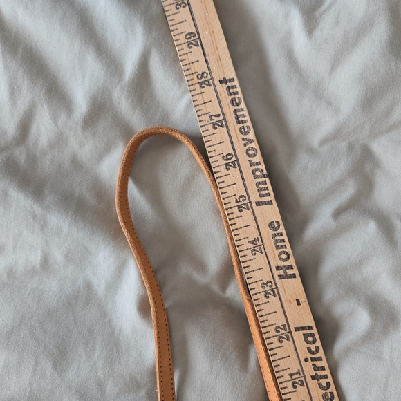 White Woven Crossbody Bag with Tan Strap - Picture 7 of 7